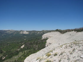 Gabe, Brenda, Leif, and some July snow on the plateau 