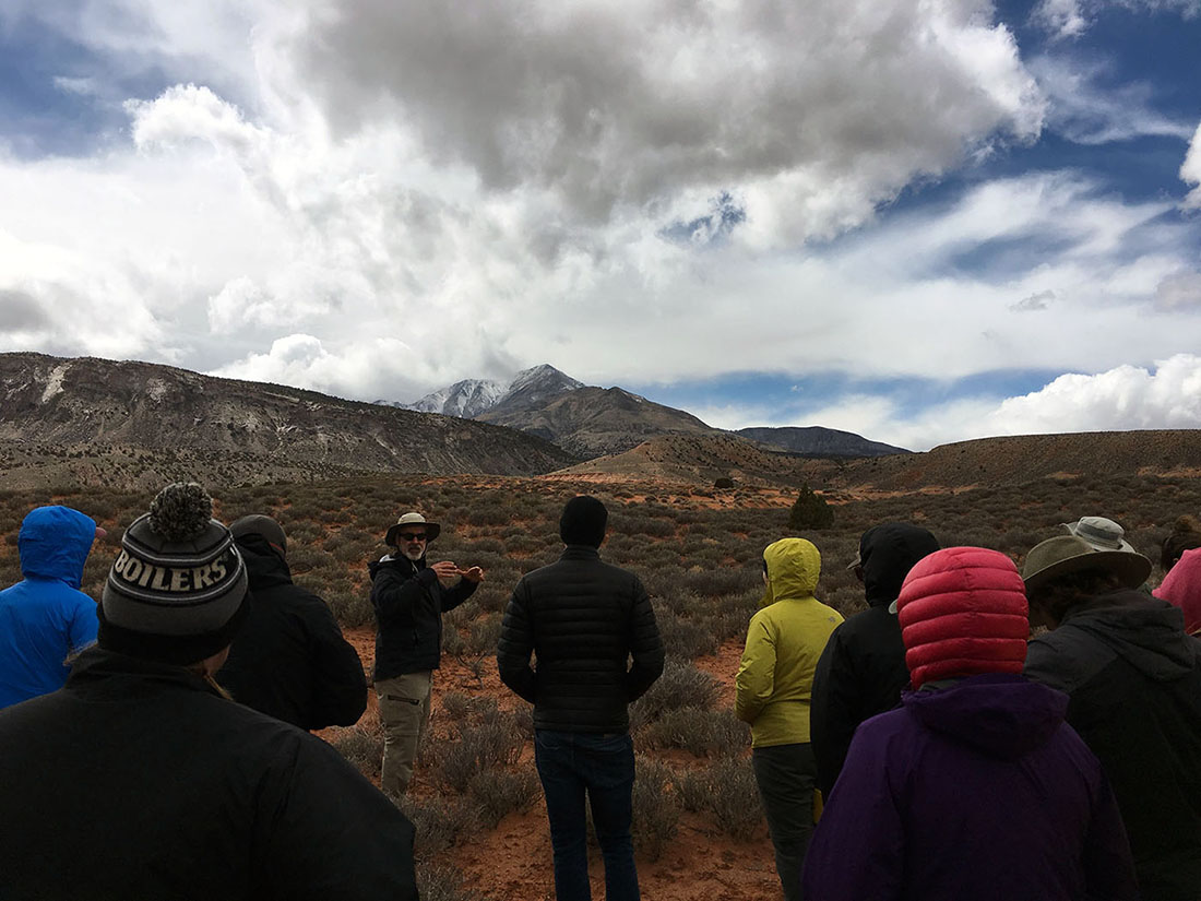 Professor Lifton with students in the Henry Mountains