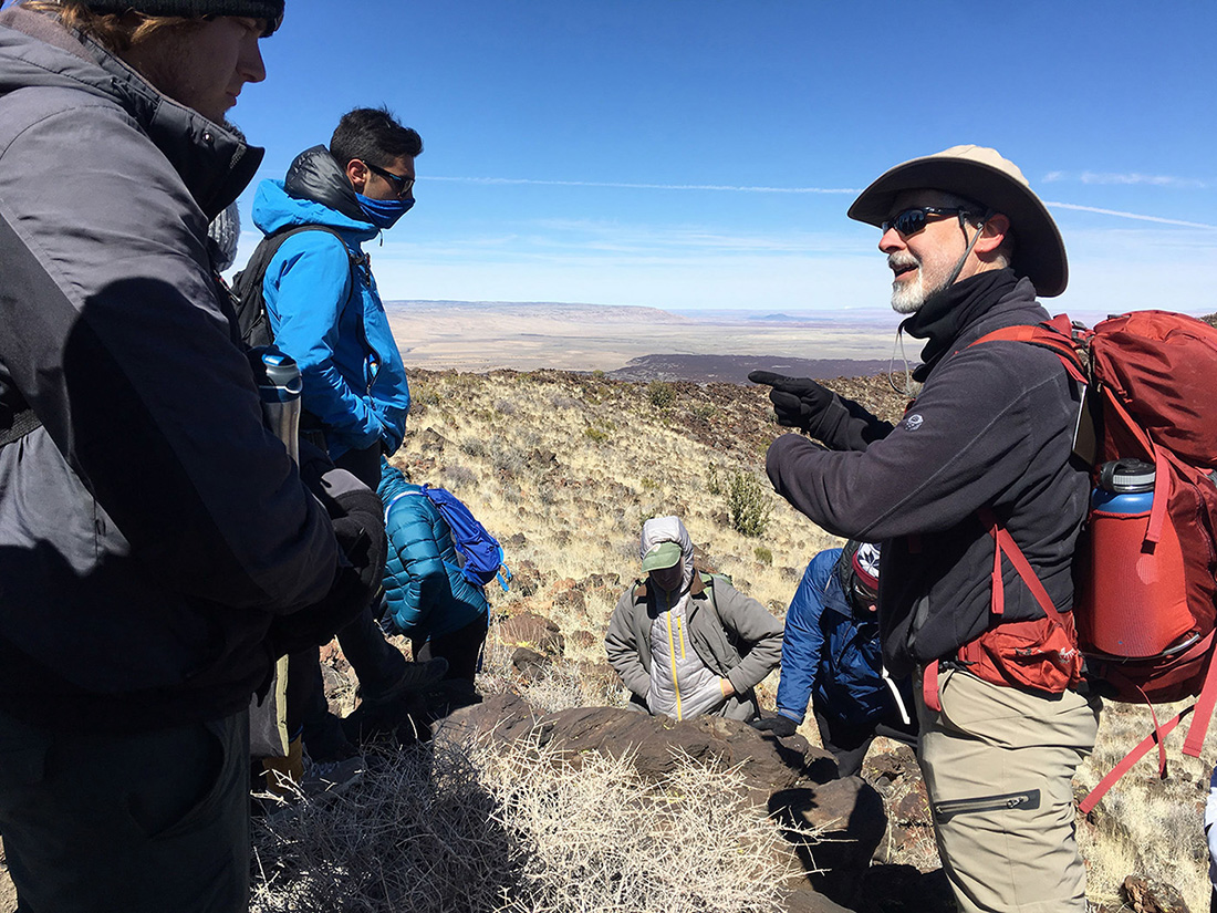 Professor Lifton with students in the Henry Mountains