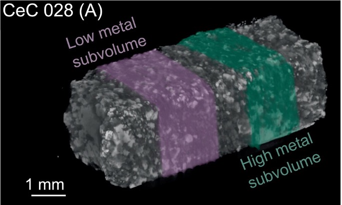 3d rendering of meteorite CT scan